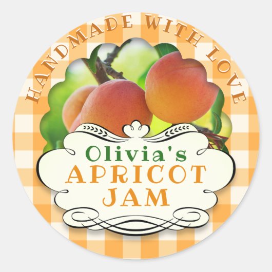 Handmade Apricot Jam Runder Aufkleber (Vorderseite)