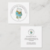 Handmade Baby Closing Maker Online Shop Quadratische Visitenkarte (Vorne/Hinten)