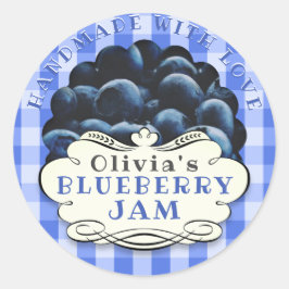 Handmade Blueberry Jam Runder Aufkleber