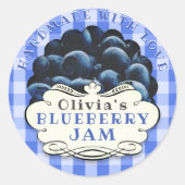 Handmade Blueberry Jam Runder Aufkleber (Vorderseite)