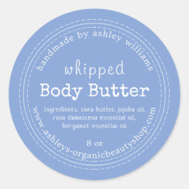 Handmade Body Butter Bio Business Blue Classic Runder Aufkleber