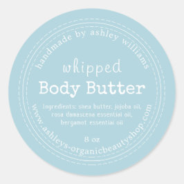 Handmade Body Butter Bio Business Blue Runder Aufkleber