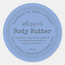 Handmade Body Butter Bio Business Blue Runder Aufkleber