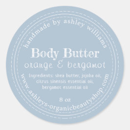 Handmade Body Butter Bio Business Blue Runder Aufkleber