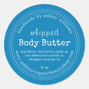 Handmade Body Butter Bio Business Bright Blue Runder Aufkleber