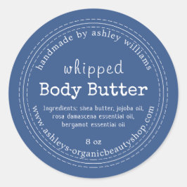 Handmade Body Butter Bio Business Classic Blue Runder Aufkleber