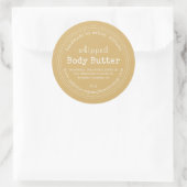 Handmade Body Butter Bio Business Gold Gelb Runder Aufkleber (Tasche)