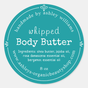 Handmade Body Butter Bio Business Green Runder Aufkleber