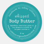 Handmade Body Butter Bio Business Green Runder Aufkleber (Vorderseite)
