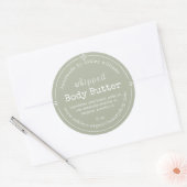 Handmade Body Butter Bio Business Green Runder Aufkleber (Umschlag)