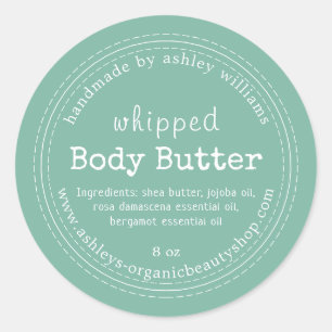 Handmade Body Butter Bio Business Green Runder Aufkleber