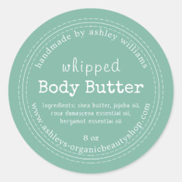 Handmade Body Butter Bio Business Green Runder Aufkleber