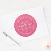 Handmade Body Butter Bio Business Hot Pink Runder Aufkleber (Umschlag)
