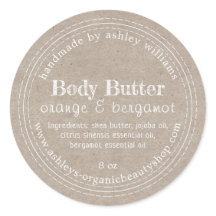 Handmade Body Butter Bio Business Kraft Label