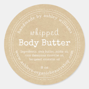 Handmade Body Butter Bio Business Kraft Label Runder Aufkleber