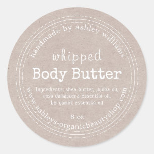 Handmade Body Butter Bio Business Kraft Label Runder Aufkleber