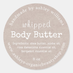 Handmade Body Butter Bio Business Kraft Runder Aufkleber