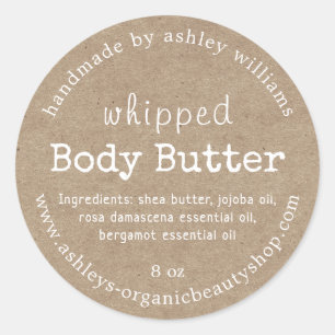 Handmade Body Butter Bio Business Kraft Runder Aufkleber