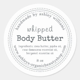 Handmade Body Butter Bio Business Label Runder Aufkleber