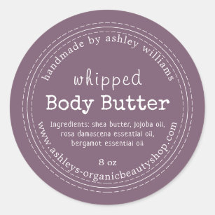 Handmade Body Butter Bio Business Lila Runder Aufkleber