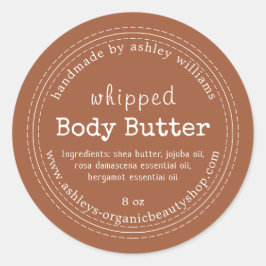 Handmade Body Butter Bio Business TerraCotta Runder Aufkleber