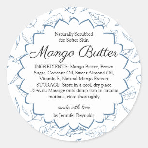 Handmade Body Butter Bio Mango Runder Aufkleber