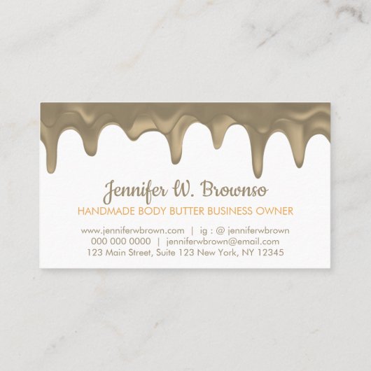 Handmade Body Butter Business Tropfen Visitenkarte (Rückseite)