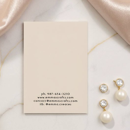 Handmade Boho Chic individuell anpassbarer Earring Visitenkarte