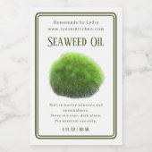 Handmade Botanical Seaweed Illustration Label Weinetikett (Einzelnes Label)