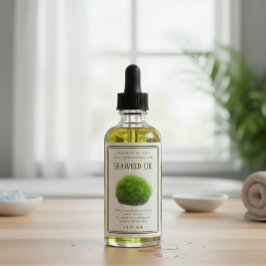 Handmade Botanical Seaweed Illustration Label Weinetikett