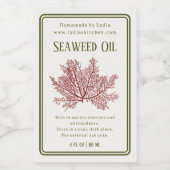 Handmade Botanical Seaweed Oil Label Weinetikett (Einzelnes Label)