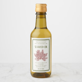 Handmade Botanical Seaweed Oil Label Weinetikett