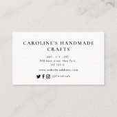 Handmade Business Card Visitenkarte (Rückseite)