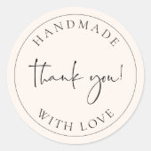 Handmade-Business dank Packaufkleber-Etikett Runder Aufkleber (Vorderseite)