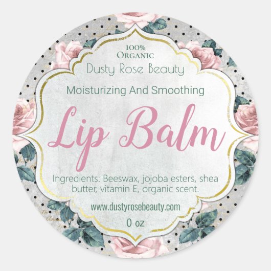 Handmade-Business für das Lip-Balm-Label Runder Aufkleber (Vorderseite)