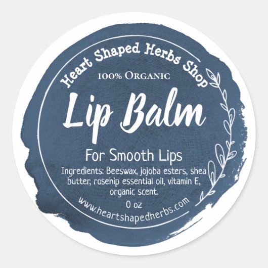 Handmade-Business für das Lip-Balm-Label Runder Aufkleber (Vorderseite)