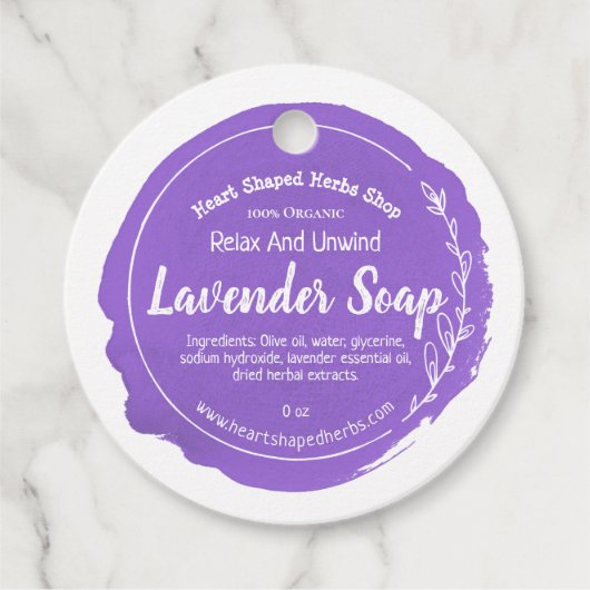 Handmade-Business für den Lavendel-Soap Geschenkanhänger (Vorderseite)