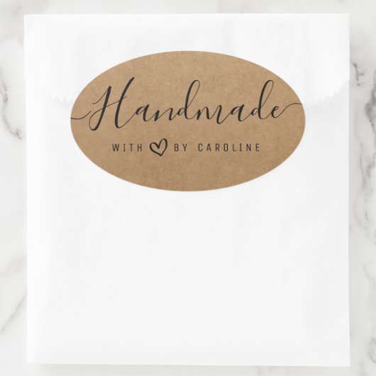 handmade business Heftsticker Ovaler Aufkleber (Tasche)