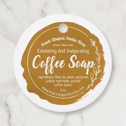 Handmade-Business mit individuellem Coffee-Soap-Et Geschenkanhänger (Vorderseite)