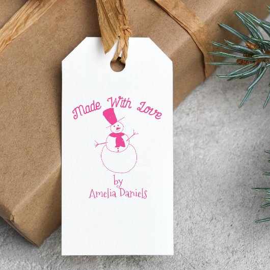 Handmade by Christmas Snowman Stamp Permastempel