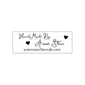 Handmade by (custom text) + name black&white permastempel (Design)