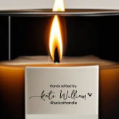 Handmade by (custom text) + name, feminin permastempel