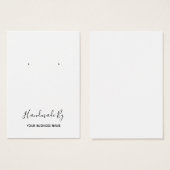 "Handmade by" Earring Display Card (Vorne & Hinten)