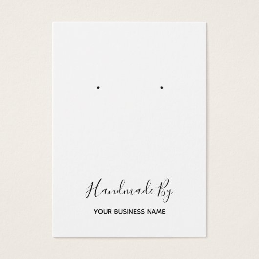 "Handmade by" Earring Display Card (Vorderseite)