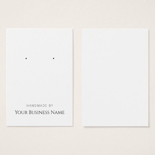 "Handmade by" Earring Display Card (Vorne & Hinten)