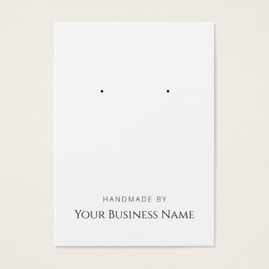 "Handmade by" Earring Display Card (Vorderseite)