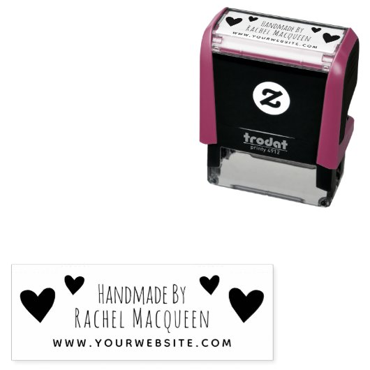 Handmade by Hearts Website Business Packaging Permastempel (Beispiel)