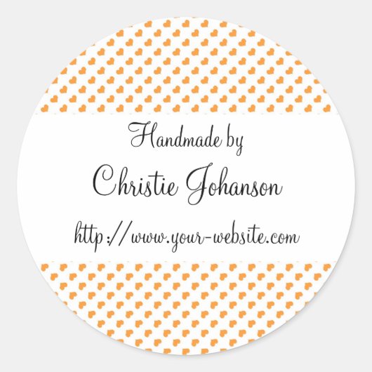 Handmade by - Herz-Design Runder Aufkleber (Vorderseite)