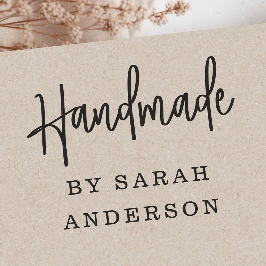 Handmade by individuelle Name Moderne handgeschrie Gummistempel