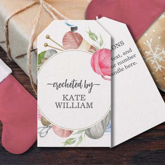 Handmade by Individuelle Name Watercolor Yarn Gift Geschenkanhänger